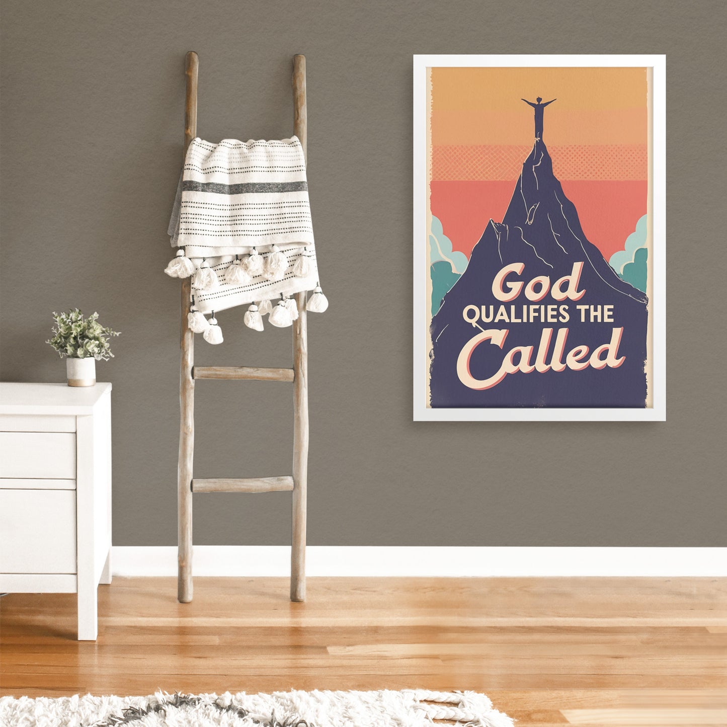 God Qualifies the Called Retro Style Framed Print