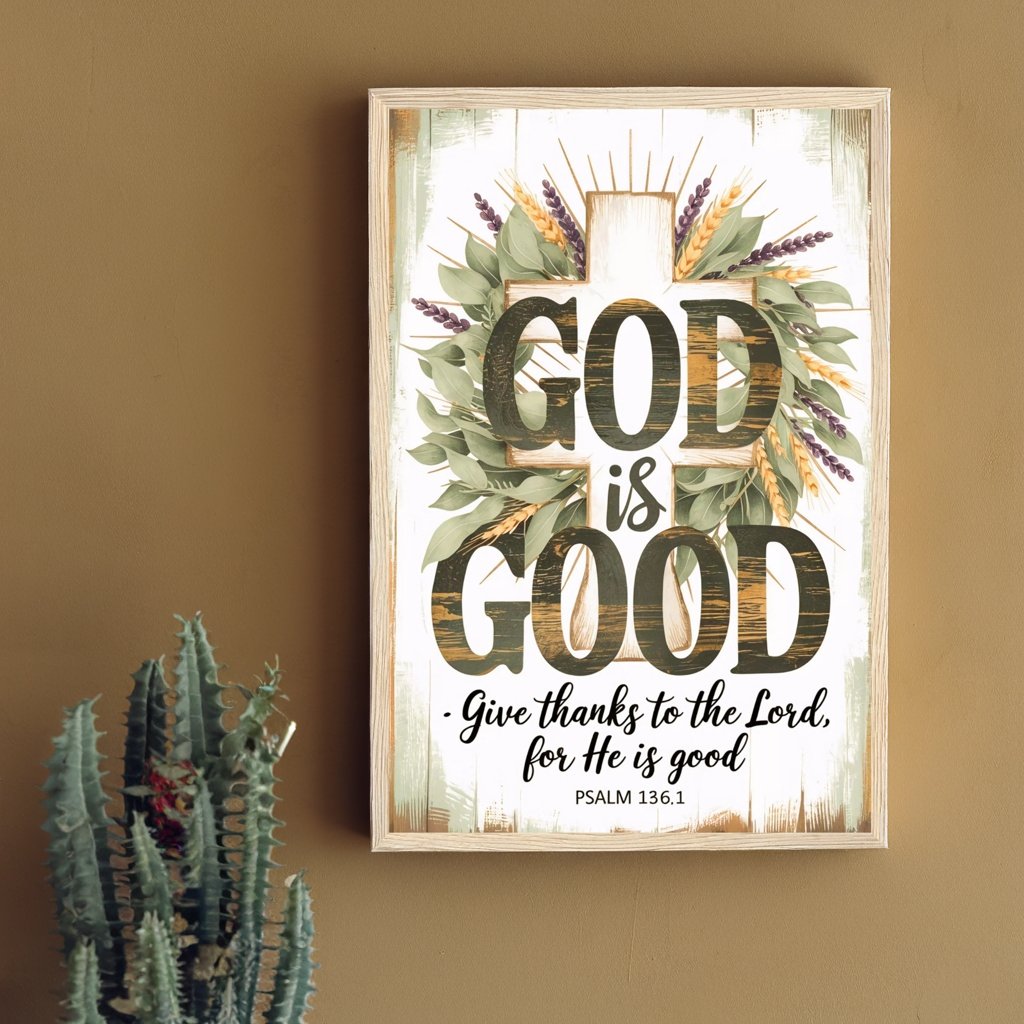 God is Good | Rustic Farmhouse Christian Wall Art
