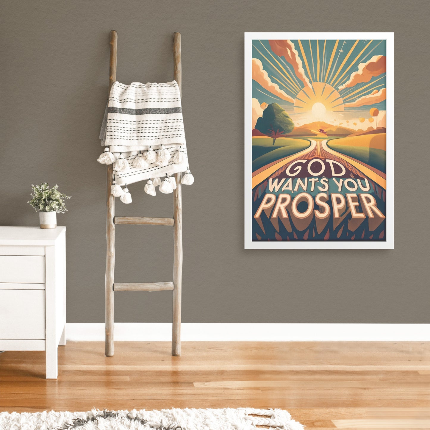 God wants you to prosper Retro Style Framed Print