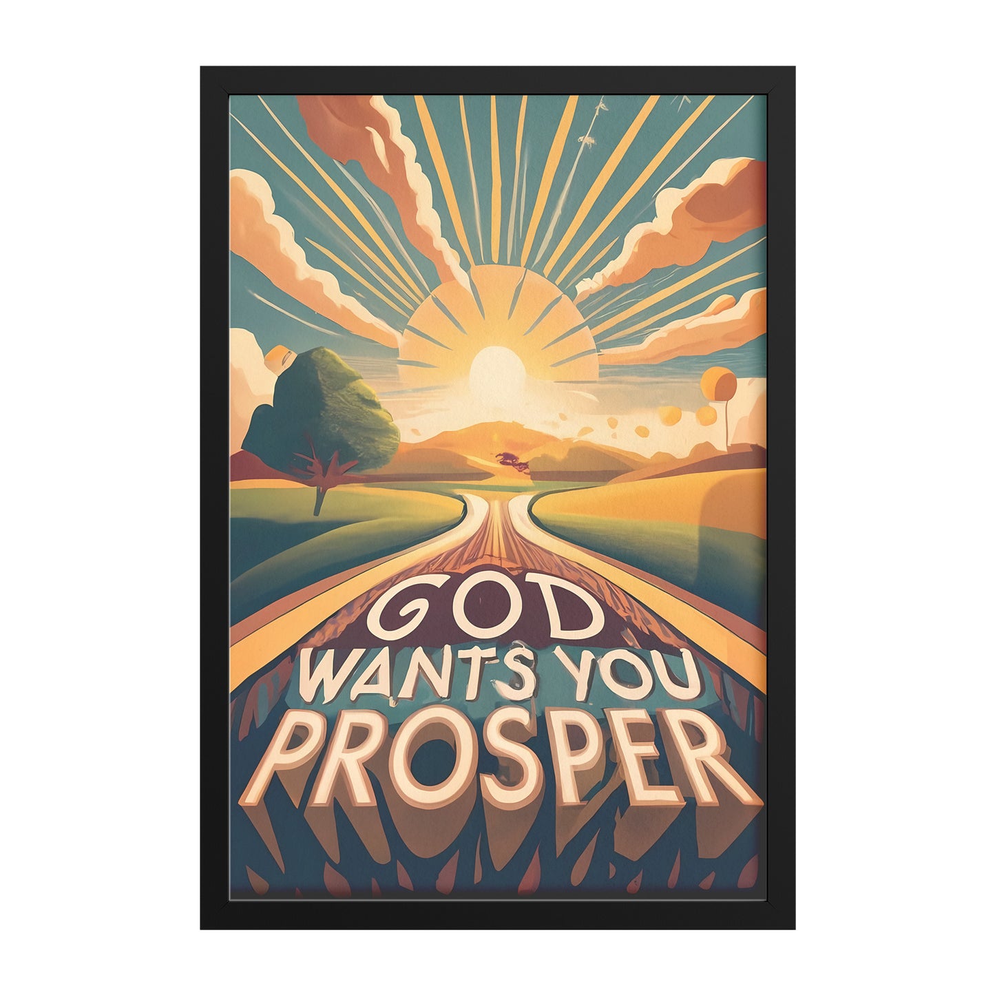 God wants you to prosper Retro Style Framed Print