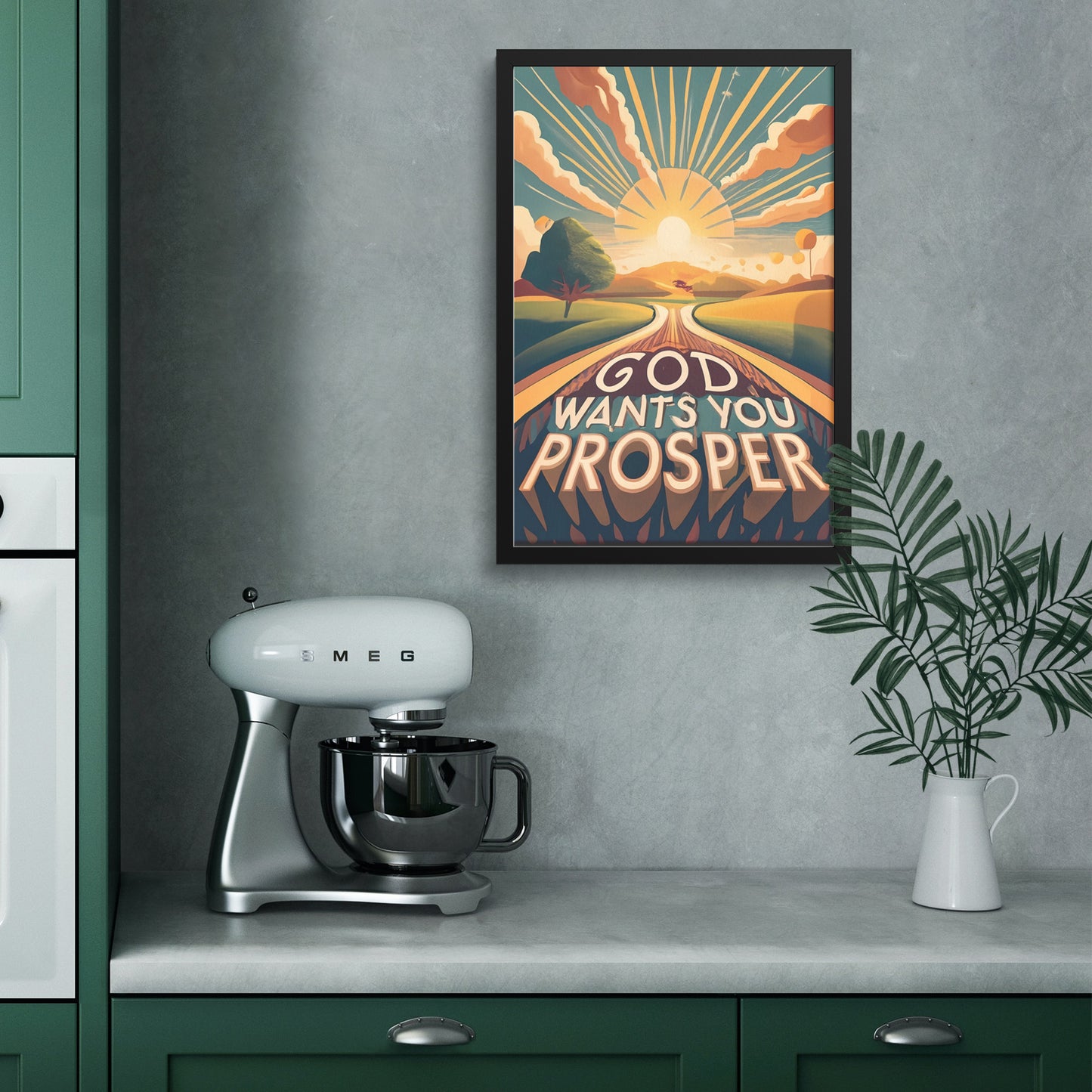 God wants you to prosper Retro Style Framed Print