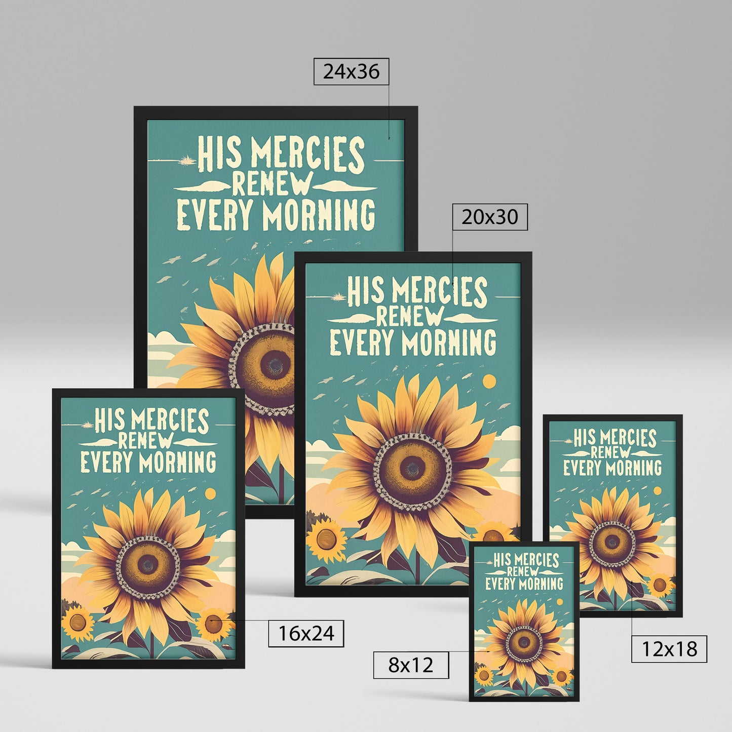 His Mercies Renew Every Morning Retro Framed Poster Lamentations 3:22-23