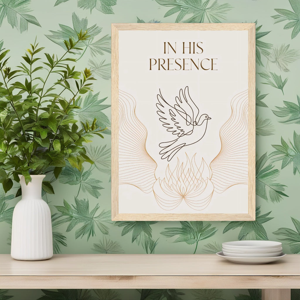 Holy Spirit Dove Line Art | Modern Christian Wall Print