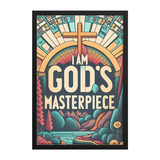 I am God's Masterpiece Retro Framed Poster
