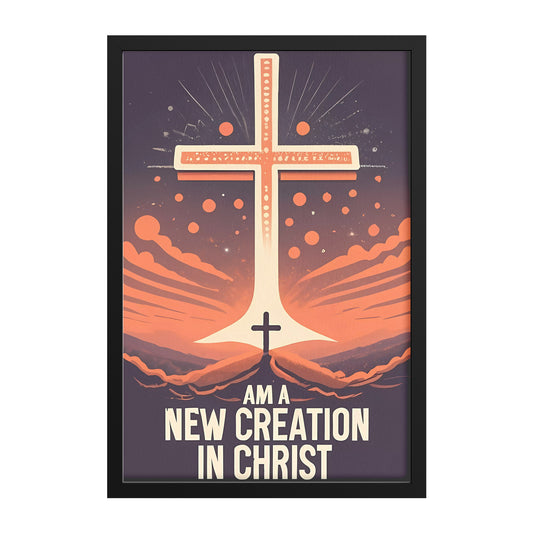 I am a new creation in Christ Retro Framed Poster 2 Corinthians 5:17