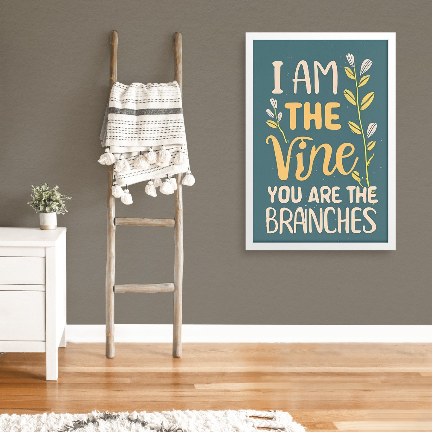 I am the Vine, You are the Branches Retro Style Framed Poster