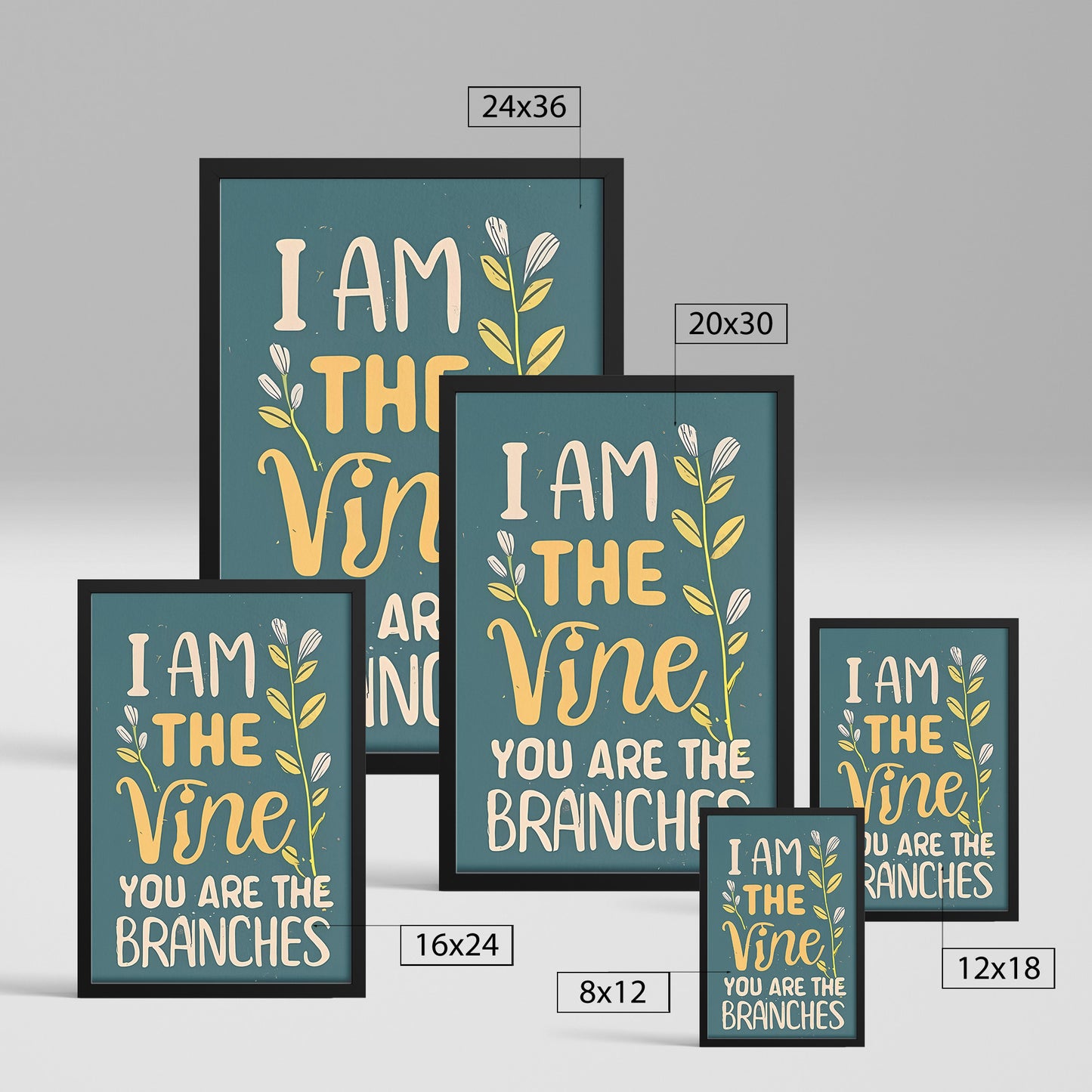 I am the Vine, You are the Branches Retro Style Framed Poster