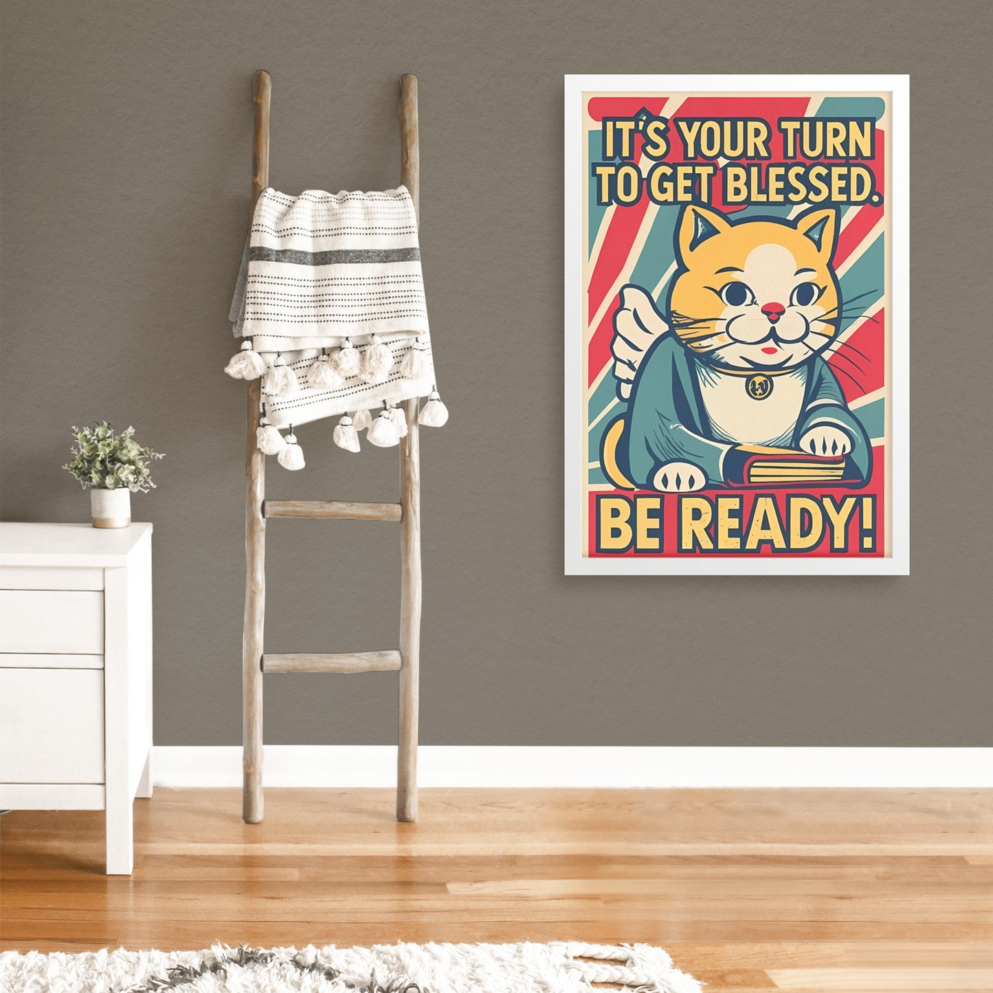 It's Your Turn to Get Blessed Retro Style Framed Poster