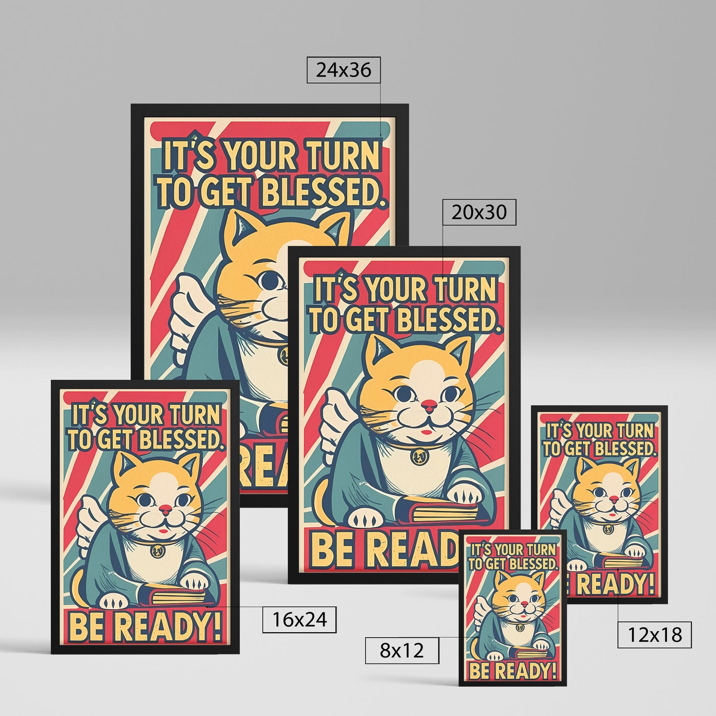 It's Your Turn to Get Blessed Retro Style Framed Poster