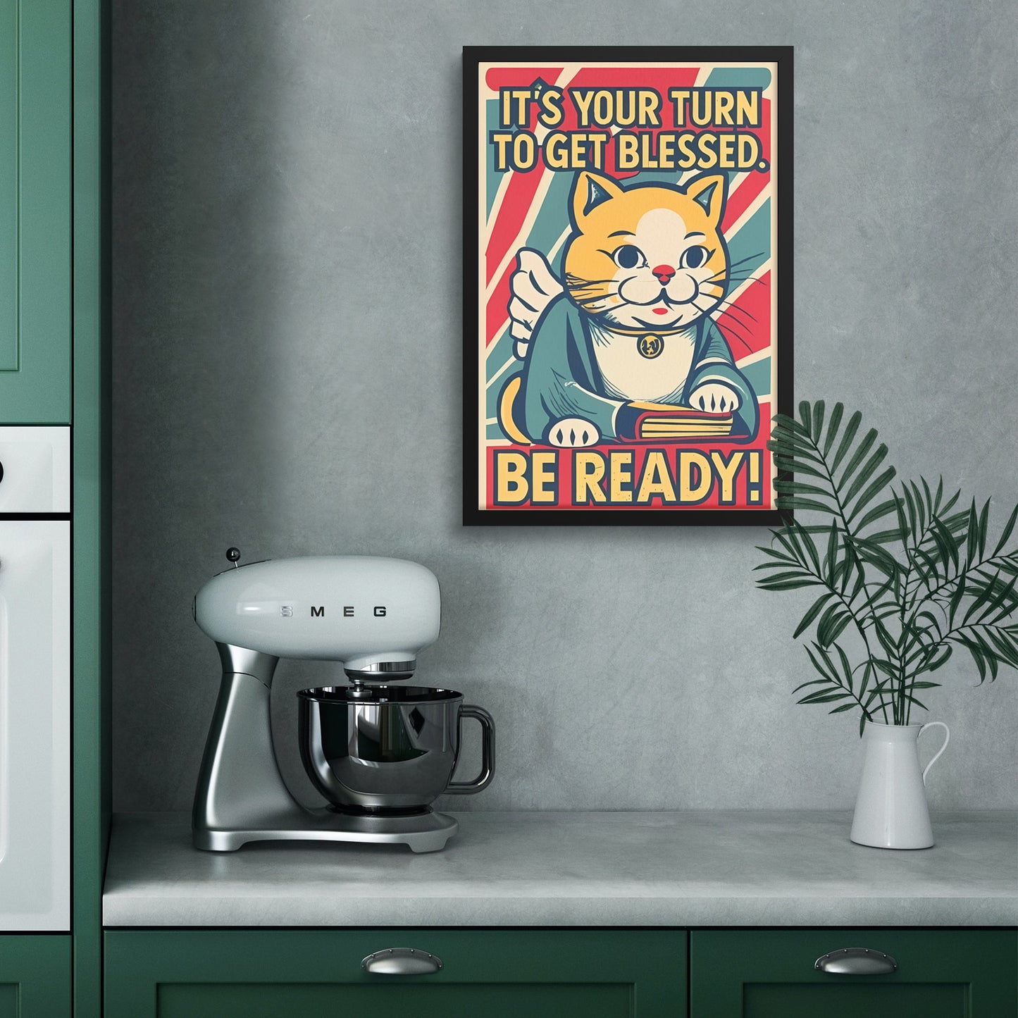 It's Your Turn to Get Blessed Retro Style Framed Poster