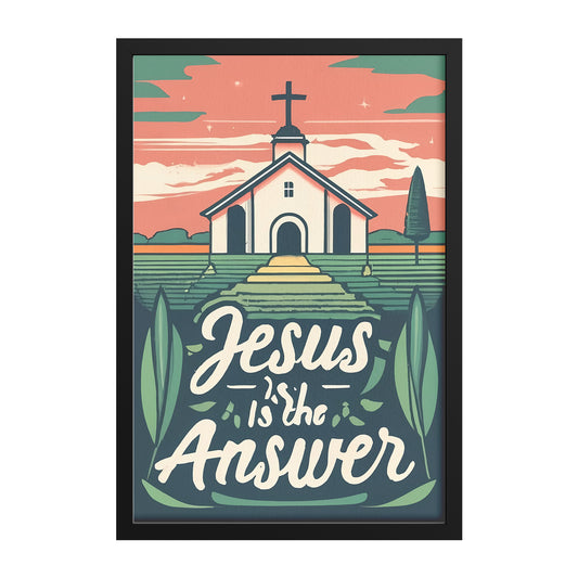 Jesus is the Answer Retro Style Framed Print