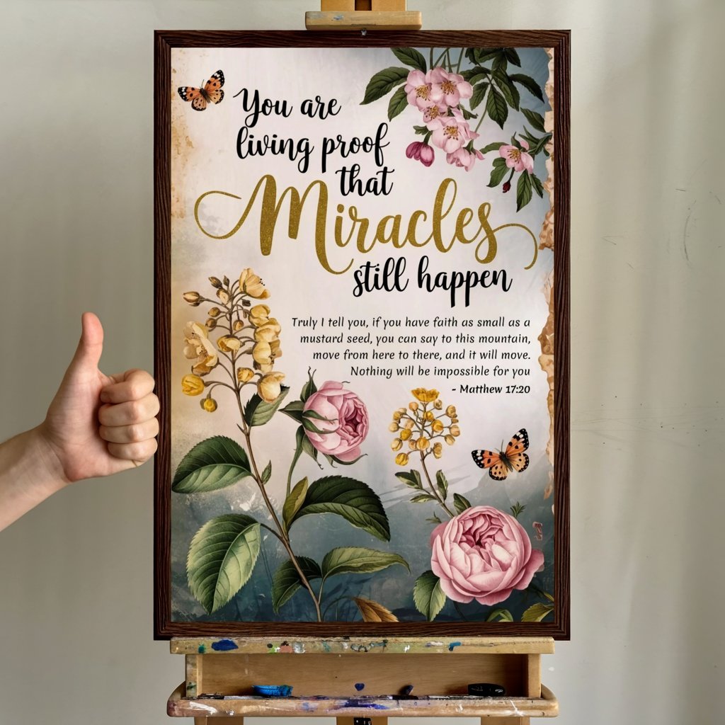 Living Proof Miracles Happen Mustard Seed Faith Wall Art Lafia Craft