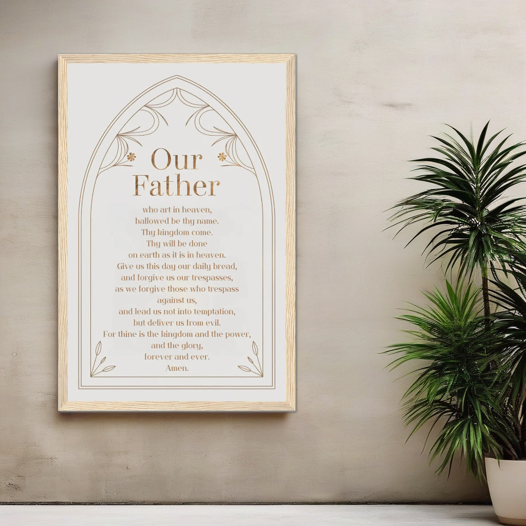 Lord's Prayer Art | Modern Gothic Cathedral Arch Print