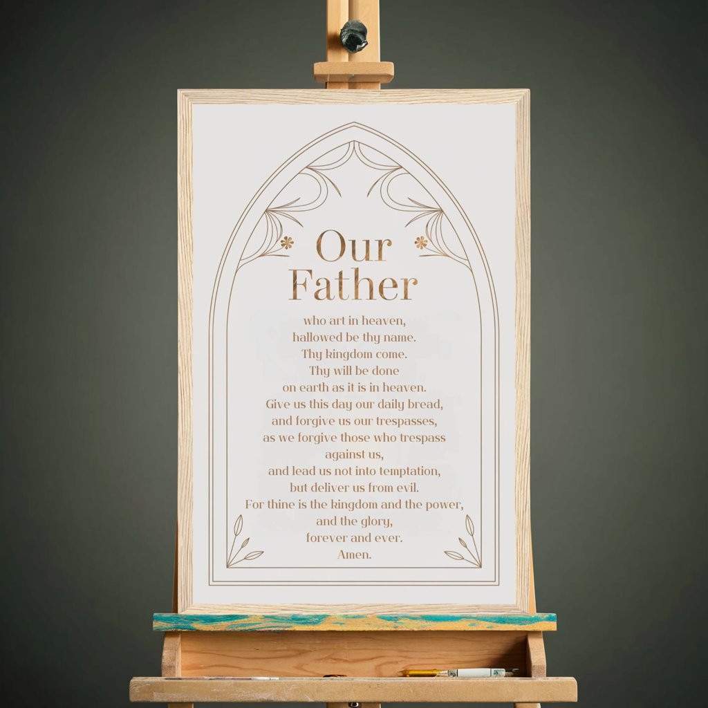 Lord's Prayer Art | Modern Gothic Cathedral Arch Print