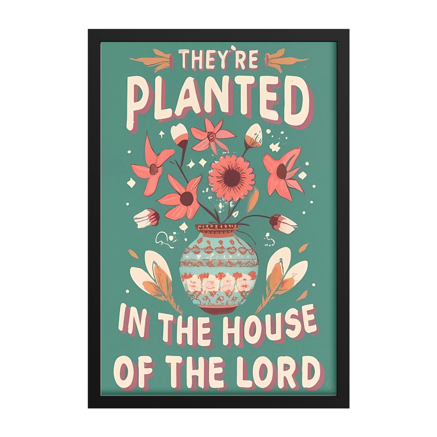 Planted in the House of the Lord Retro Framed Poster