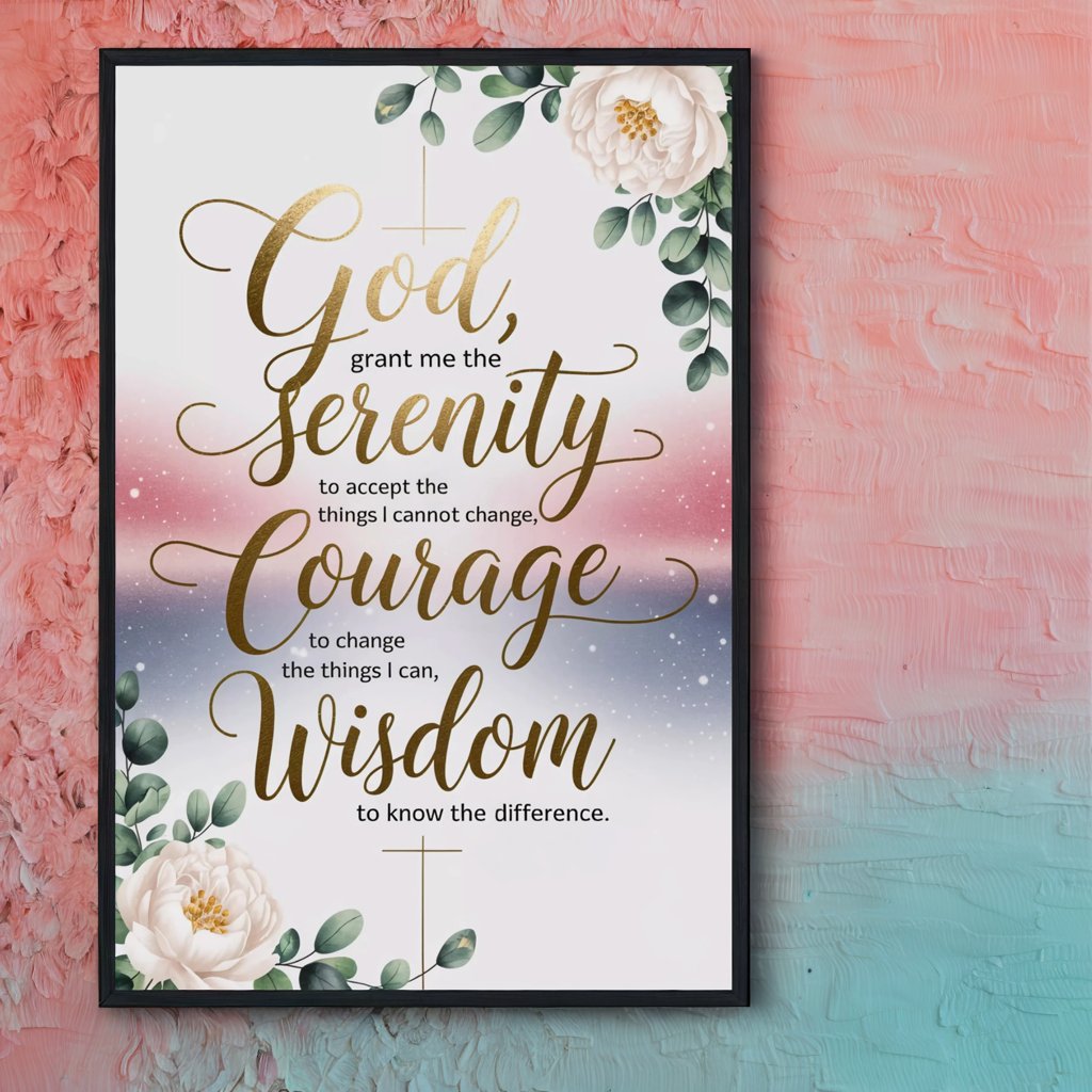 Serenity Prayer Wall Art | Elegant Christian Home Decor