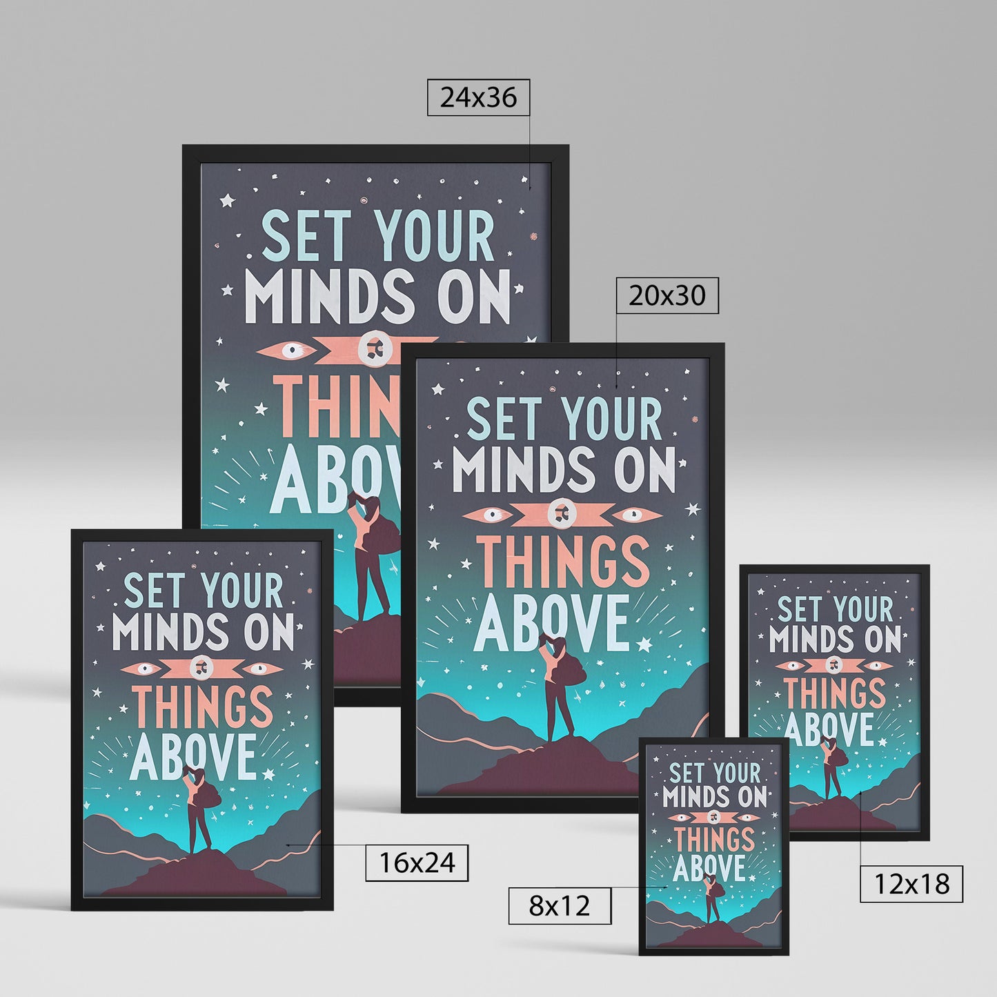 Set Your Minds on Things Above Retro Style Framed Poster