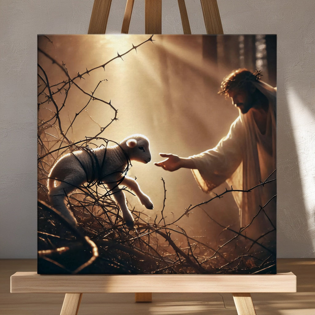 The Good Shepherd | Jesus and Lamb Christian Wall Canva