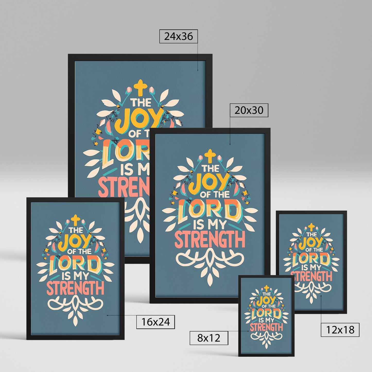The Joy of the Lord is My Strength Retro Style Framed Print