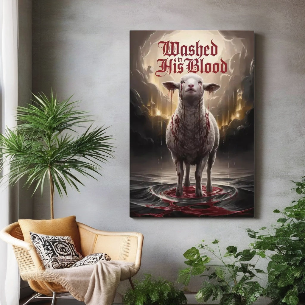 Washed in His Blood | Prophetic Lamb Christian Wall Canva