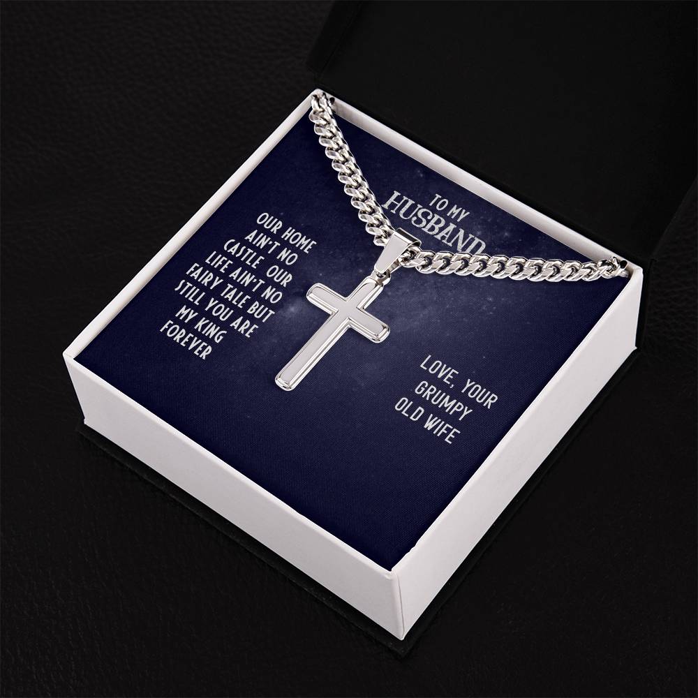 Steel Cross Necklace to Husband