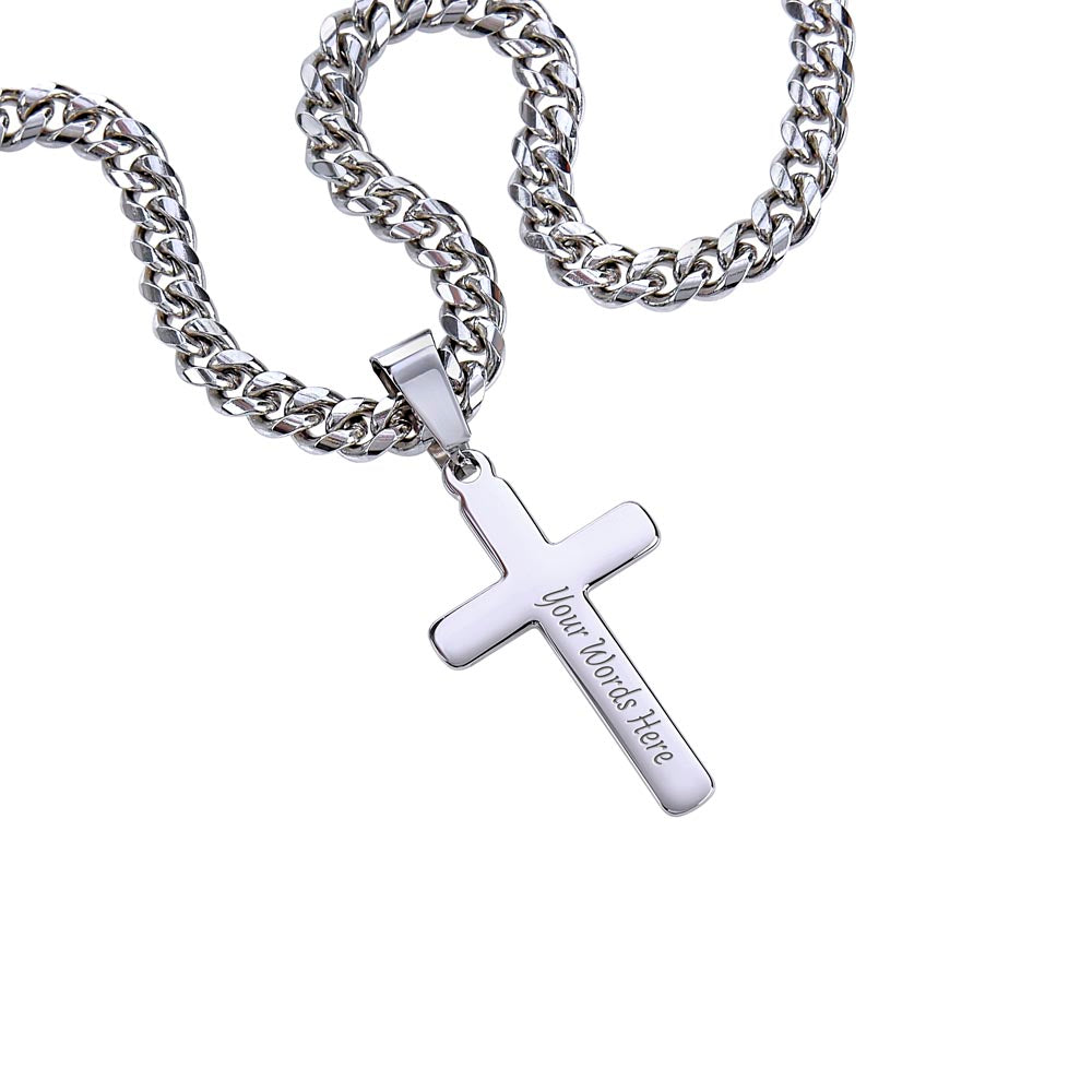 Steel Cross Necklace to Husband