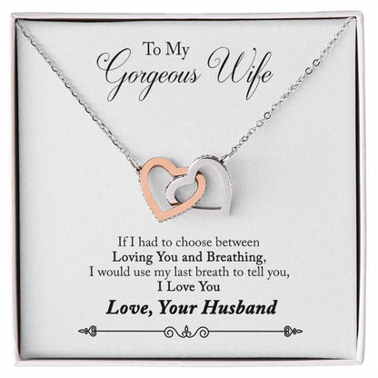 Interlocking Hearts Necklace Gift to Wife