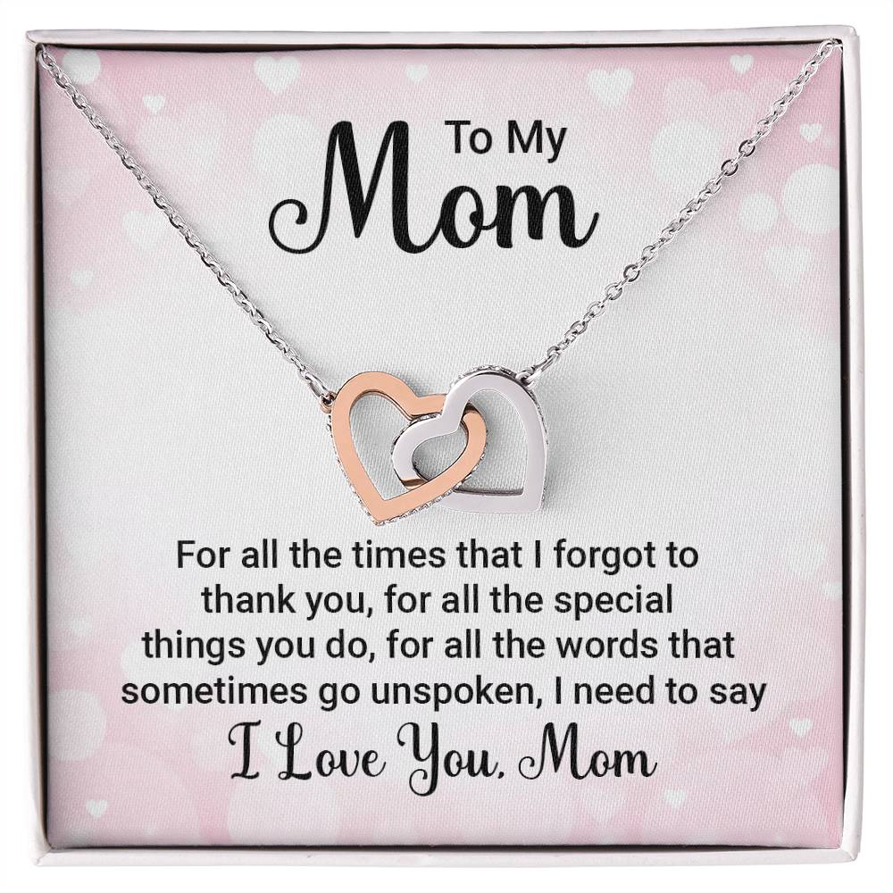 Interlocking Hearts Necklace to Mom