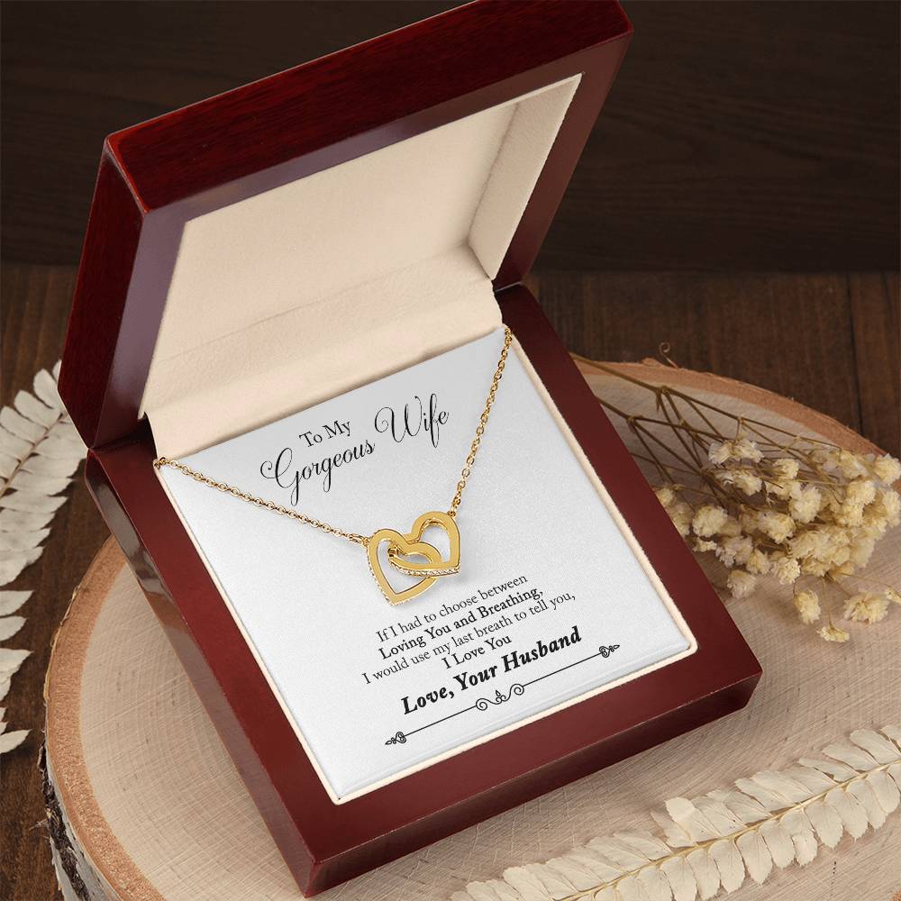 Interlocking Hearts Necklace Gift to Wife