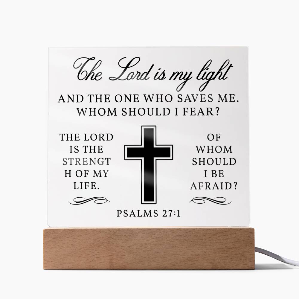 Light and Salvation - Psalm 27:1 Acrylic Square Plaque Nightlight