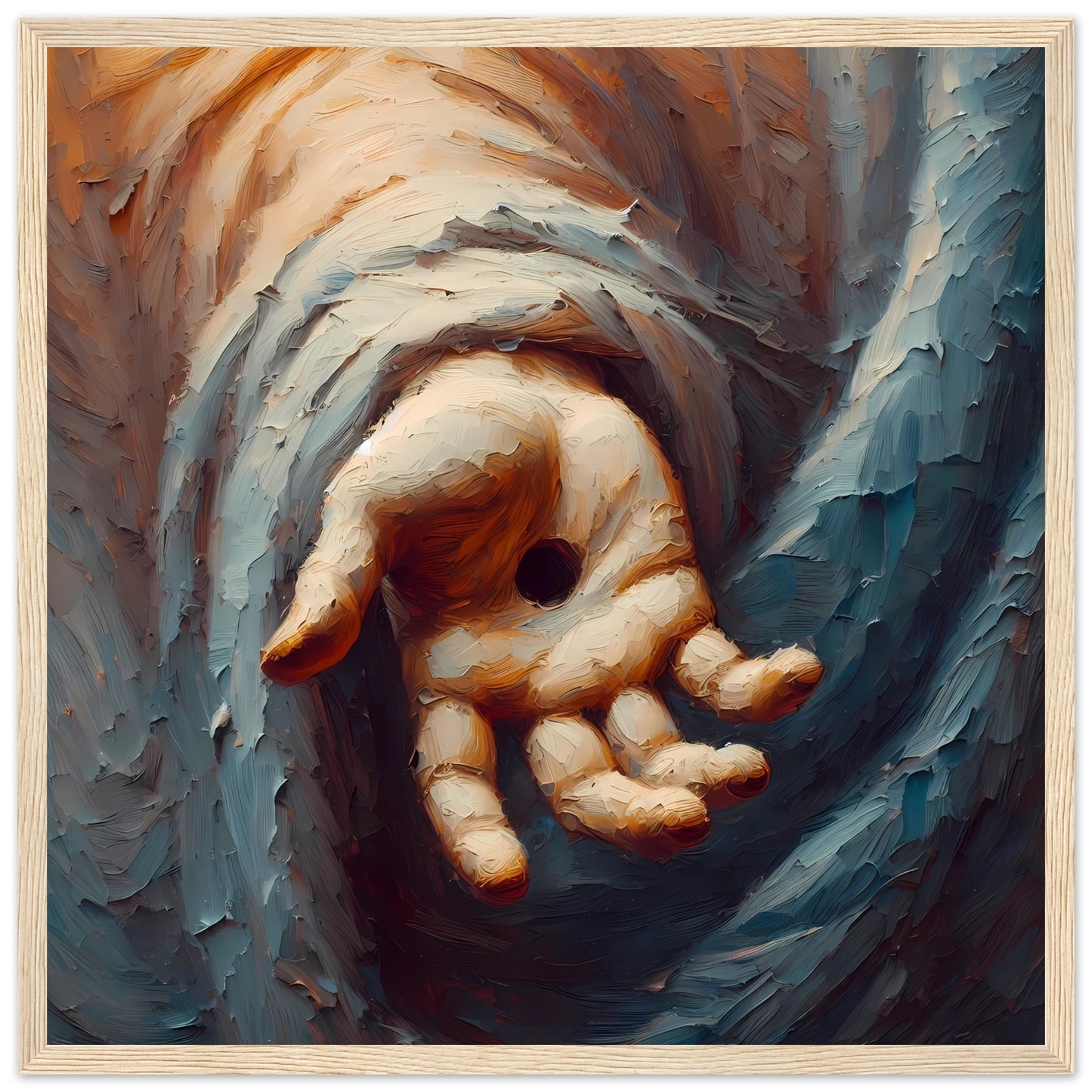 Hand of Jesus Oil Painting Framed Print