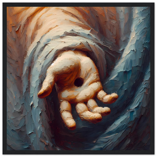 Hand of Jesus Oil Painting Framed Print
