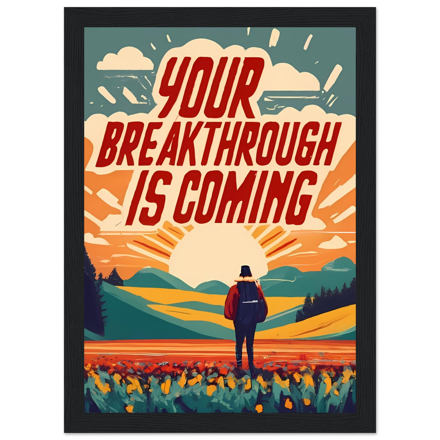 Your Breakthrough is Coming Retro Style Framed Poster