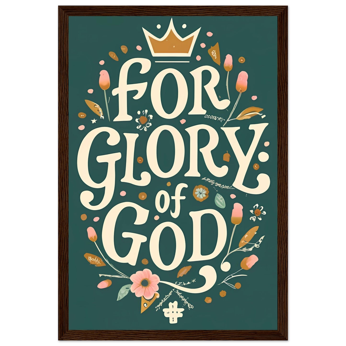 For the Glory of God Framed Typography Poster