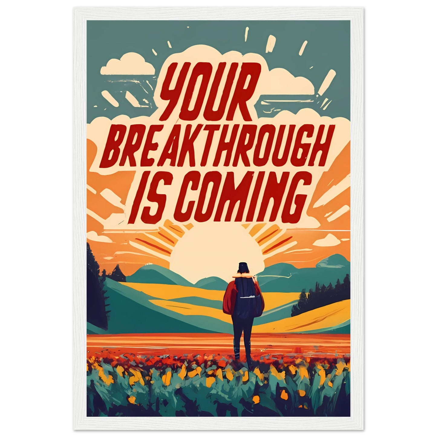 Your Breakthrough is Coming Retro Style Framed Poster