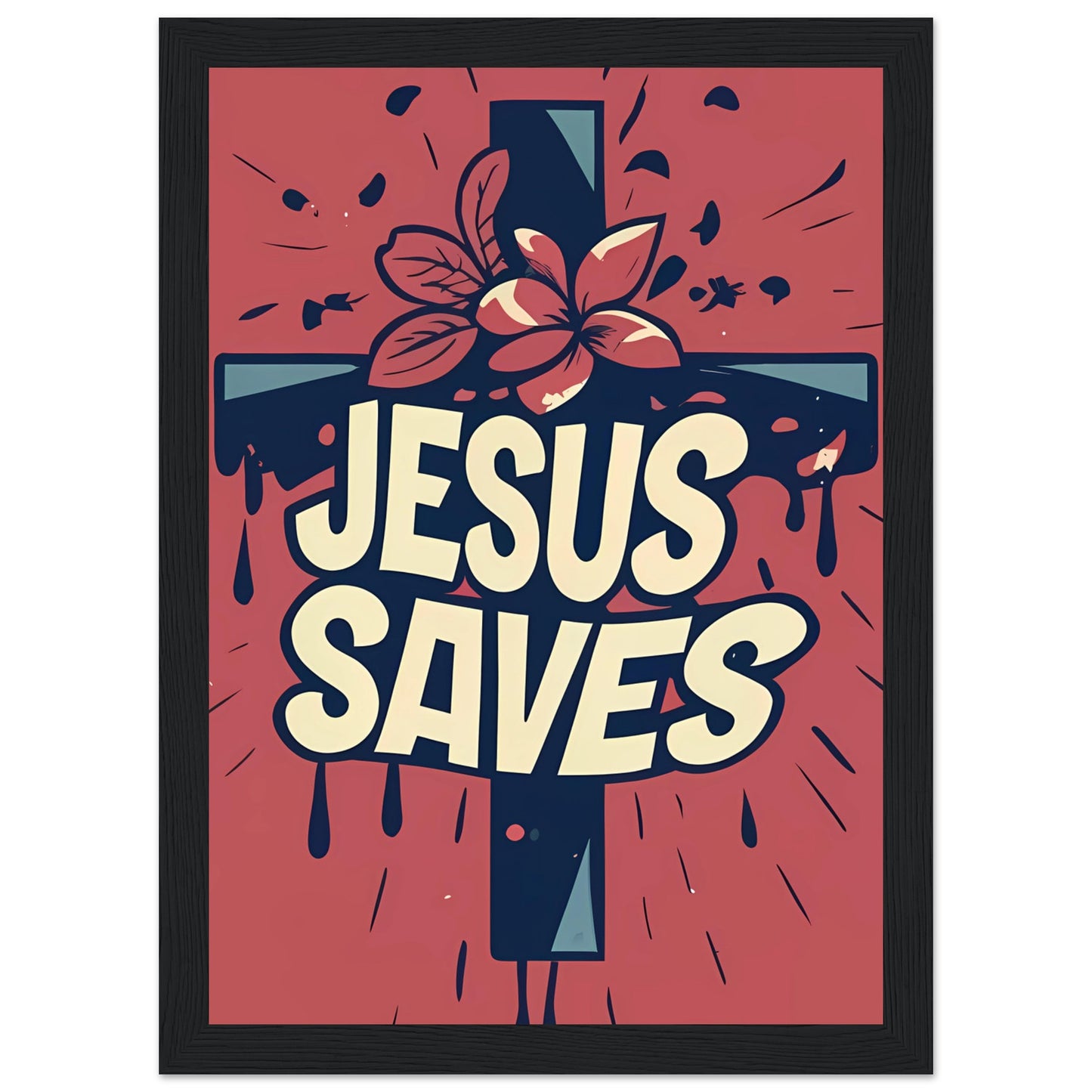 Jesus Saves Framed Poster