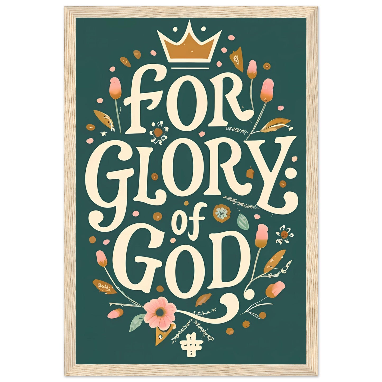 For the Glory of God Framed Typography Poster