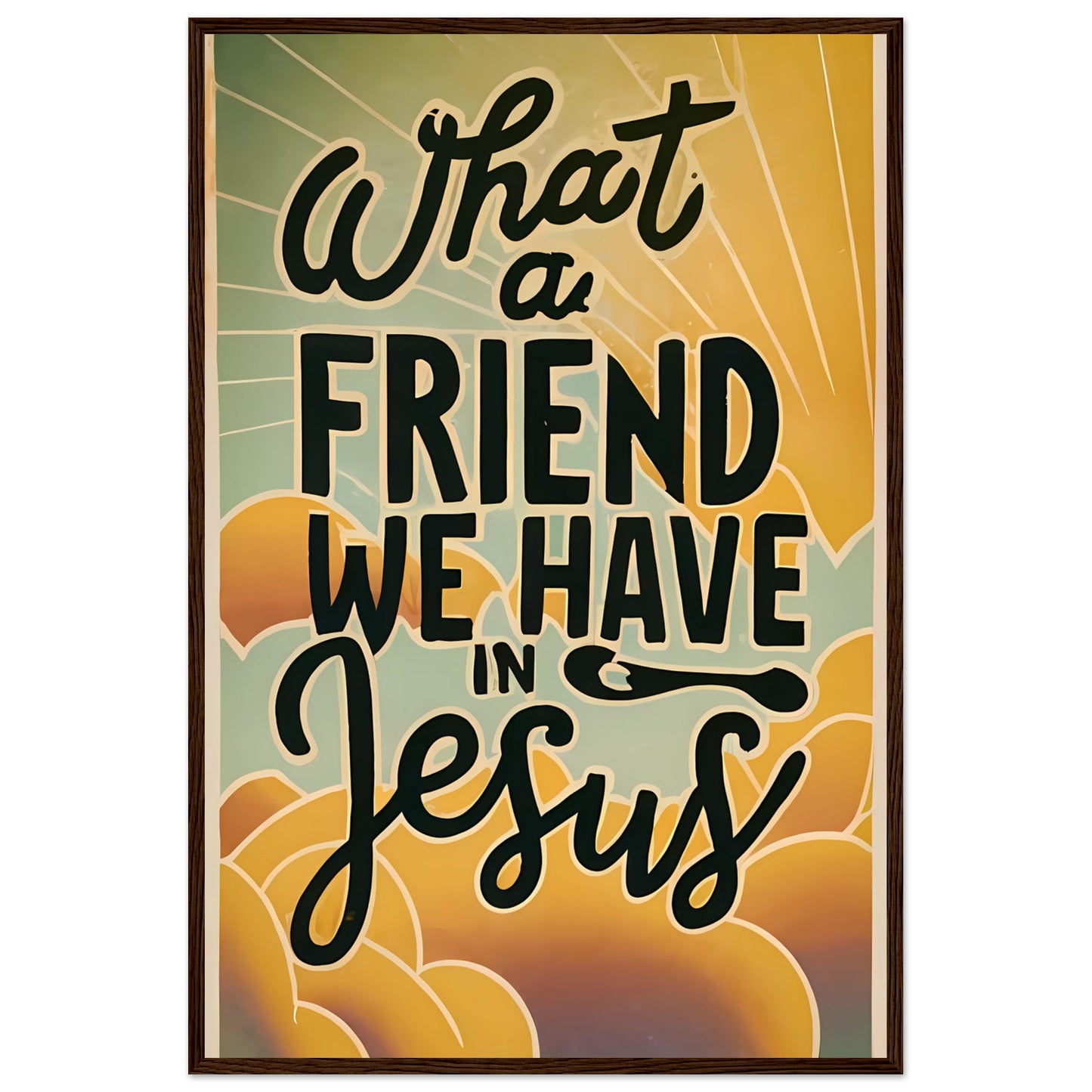 What A Friend We Have In Jesus Retro Sunset Framed Poster