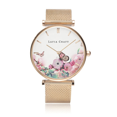 Romantic Spring Garden Rose Gold Mesh