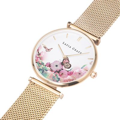 Romantic Spring Garden Rose Gold Mesh